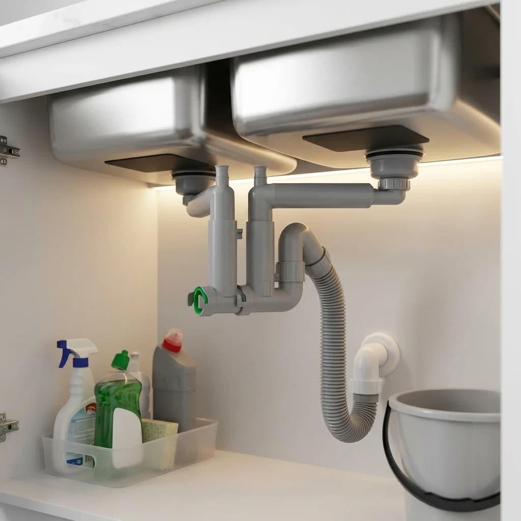 Installation och byte av köksvattenlås